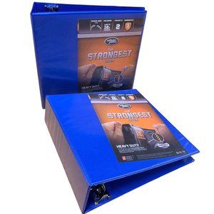 2 New NWT Wilson Jones 3" Heavy Duty 3-Ring Never-Gap Clear Front Pocket Binders